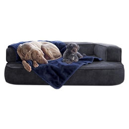 tierlando Hundedecke Lilly flauschige Plüschdecke für Hunde und Katzen Blau Größe S – Bild 1 von 7