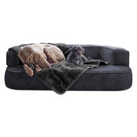 Produktbild von tierlando Hundedecke Lilly flauschige Plüschdecke für Hunde und Katzen Grau Größe S