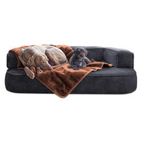 Produktbild von tierlando Hundedecke Lilly flauschige Plüschdecke für Hunde und Katzen hellbraun Größe S