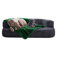 Produktbild von tierlando Hundedecke Lilly flauschige Plüschdecke für Hunde und Katzen in Grün XL - 150 cm