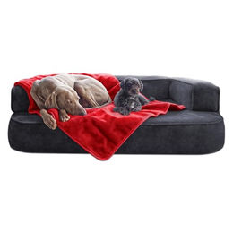 tierlando Hundedecke Lilly flauschige Plüschdecke für Hunde und Katzen in Rot XL – Bild 1 von 7