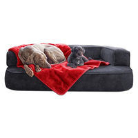 Produktbild von tierlando Hundedecke Lilly flauschige Plüschdecke für Hunde und Katzen in Rot XL