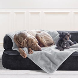 tierlando Hundedecke Lilly flauschige Plüschdecke für Hunde und Welpen Grau XL – Bild 1 von 5