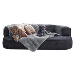 tierlando Hundedecke Lilly Plüschdecke für Hunde und Katzen XXL Grau 150x100 cm – Bild 1 von 7