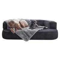 Produktbild von tierlando Hundedecke Lilly Plüschdecke für Hunde und Katzen XXL Grau 150x100 cm