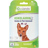 Produktbild von Tierlando Kokolaurin Zecken- und Floh-Halsband für Hunde, Größe M, Weiß, wasserfest