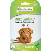 Produktbild von Tierlando Kokolaurin Zecken- und Floh-Halsband für Hunde Große Rassen Größe L 75 cm Weiß wasserfest