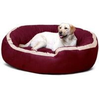 Produktbild von Tierlando LANA Hundebett aus Velours in Dunkelrot XL 1,2 m x 1,05 m x 30 cm