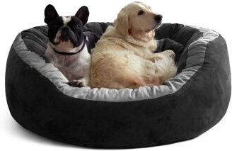 Tierlando LANA Hundebett aus Velours in Schwarz – Bild 1 von 2
