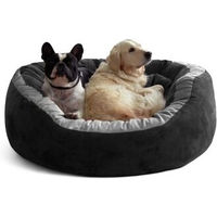 Produktbild von Tierlando LANA Hundebett aus Velours in Schwarz XL