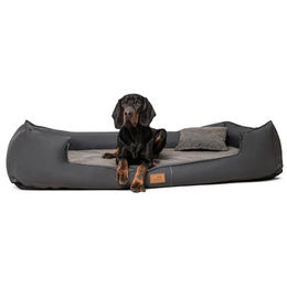 tierlando Linus Ortho Plus Orthopädisches Hundebett mit Visco-Plus-Matratze aus Kunstleder in Graphit 110x90cm – Bild 1 von 9