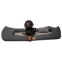 Produktbild von tierlando Linus Ortho Plus Orthopädisches Hundebett mit Visco-Plus-Matratze aus Kunstleder in Graphit 110x90cm