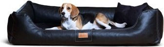 Tierlando Maddox Orthopädisches Hundebett aus Kunstleder Schwarz XL – Bild 1 von 3