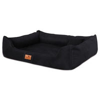Produktbild von Tierlando MADDOX SOFT Orthopädisches Hundebett aus Velours Schwarz 100 x 75 x 25 cm