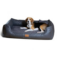 Produktbild von tierlando Maddox VIP Orthopädisches Hundebett mit Viscomatratze und Kunstleder-Velours-Bezug XXL 120x85cm Graphit