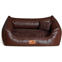 Produktbild von Tierlando MADDOX VIP Orthopädisches Hundebett Visco Velours Kunstleder Braun XXL