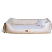 Produktbild von Tierlando MADDOX VIP Orthopädisches Hundebett Visco Velours Kunstleder XXL Creme