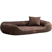 Produktbild von Tierlando MARLON VISCO PLUS Orthopädisches Hundebett aus Velours in Braun 100 x 85 x 30 cm