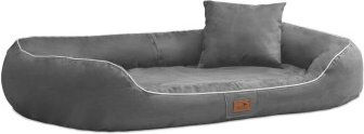 Produktbild von Tierlando MARLON VISCO PLUS Orthopädisches Hundebett aus Velours in Grau 100 x 85 x 30 cm