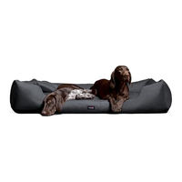 Produktbild von tierlando Moritz Komfort Hundebett aus robustem Polyester in Schwarz/Grau Größe L