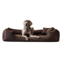 Produktbild von tierlando Moritz VIP Hundebett Hundesofa aus Plüsch in Braun Größe 110x90cm