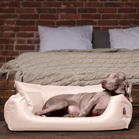 Produktbild von tierlando NEMO Hundebett Hundesofa für kleine und mittelgroße Hunde in Beige Größe M - 80 cm