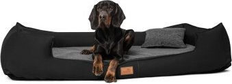 Tierlando Nonplusultra LINUS orthopädisches Hundebett Visco PLUS aus Kunstleder Schwarz 90 x 75 x 22 cm – Bild 1 von 3