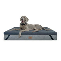 Produktbild von tierlando Ortho-Topper High-Tech-Velours Orthopädische Matratzenauflage für Hunde in Graphit Grau 80x60cm