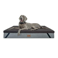 Produktbild von tierlando Ortho-Topper High-Tech-Velours Orthopädische Matratzenauflage für Hundebetten Braun 80x60cm