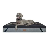 Produktbild von tierlando Ortho-Topper High-Tech-Velours Orthopädische Matratzenauflage für Hundebetten Schwarz 100x80cm