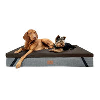 Produktbild von tierlando Ortho-Topper Orthopädische Matratzenauflage für Hundebetten aus Kunstleder Braun 80x60cm