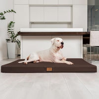 Produktbild von tierlando Orthopädische Hundematratze Oscar Easy CLEAN aus Kunstleder mit Visco-Schaumfüllung Braun 150x100cm