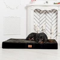 Produktbild von tierlando Orthopädische Hundematratze Stuart Ortho Plus mit Memory Foam in Schwarz 80x60cm