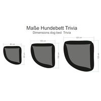 Produktbild von tierlando Orthopädisches Eckhundebett Trivia aus Polyester mit Visco-Matratze Schwarz XL 120x120cm