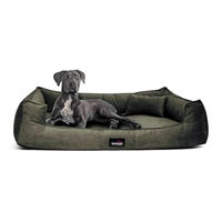 Produktbild von tierlando Orthopädisches Hundebett Bruce mit abnehmbarem Velours-Bezug für große Hunde und Senioren in Olivgrün 110x90cm