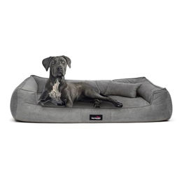 tierlando Orthopädisches Hundebett Bruce mit abnehmbarem Velours-Bezug Grau 130x100cm – Bild 1 von 8