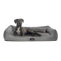 Produktbild von tierlando Orthopädisches Hundebett Bruce mit abnehmbarem Velours-Bezug Grau 130x100cm