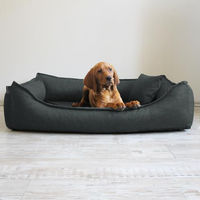 Produktbild von tierlando Orthopädisches Hundebett Donald mit Viscoschaum Matratze und Oxford Polyester Bezug in Grau/Schwarz Größe L