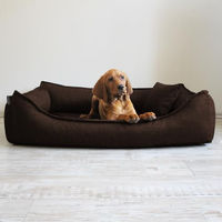 Produktbild von tierlando Orthopädisches Hundebett Donald mit Viscoschaum Matratze und rutschfester Unterseite Braun Größe L