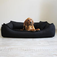 Produktbild von tierlando Orthopädisches Hundebett Donald mit Viscoschaum Matratze und rutschfester Unterseite Schwarz Größe L