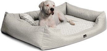 Tierlando Orthopädisches Hundebett ELLEN aus Polyester mit Rauten-Muster L-XXXL Creme – Bild 1 von 2