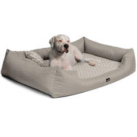 Produktbild von tierlando Orthopädisches Hundebett Ellen mit Visco Memory Foam Matratze Dunkelbeige 90x75cm