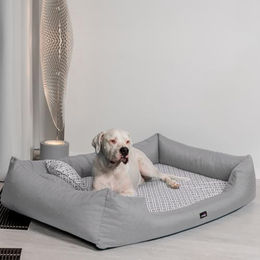 tierlando Orthopädisches Hundebett Ellen mit Visco Memory Foam Matratze in Taupe 90x75cm – Bild 1 von 3