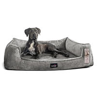 Produktbild von tierlando Orthopädisches Hundebett Franklin aus Plüsch in Grau Größe L 110x90cm