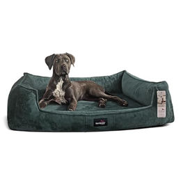 tierlando Orthopädisches Hundebett Franklin Hundesofa aus Plüsch in Petrol 130x100cm – Bild 1 von 3