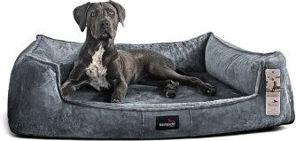 Produktbild von Tierlando Orthopädisches Hundebett FRANKLIN in Grau mit Plüsch und Gelenksupport