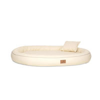 Produktbild von tierlando Orthopädisches Hundebett Gilbert aus Kunstleder mit Latexfüllung für Allergiker Beige Größe L