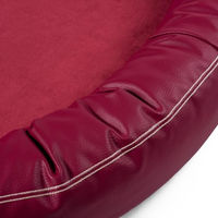 Produktbild von tierlando Orthopädisches Hundebett Gilbert VIP aus Velours und Kunstleder mit Latexfüllung Dunkelrot 85x65cm