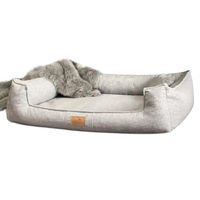 Produktbild von tierlando Orthopädisches Hundebett Goofy Couture mit Memory Foam und Matratzenschoner Grau 130x100cm