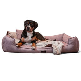 tierlando Orthopädisches Hundebett Goofy Couture mit Memory Foam und Matratzenschoner, Waschbarer Bezug, Rosa, 130x100cm – Bild 1 von 12